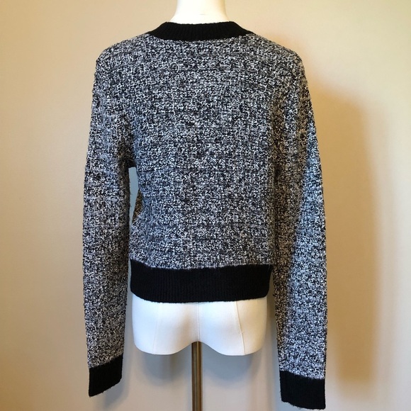 Laundry by Shelli Segal Los Angeles Chic Black and White Tweed Cardigan Size S/P - Picture 2 of 8